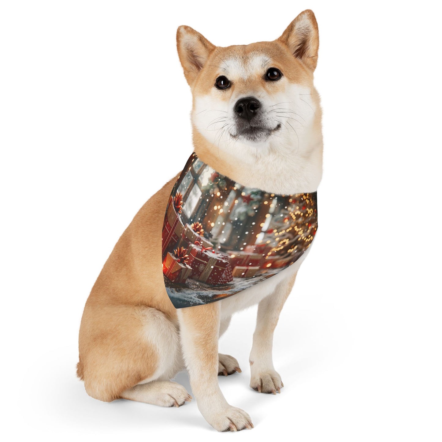 Pet Bandana Collar - Christmas Tree and Gift Box Celebration