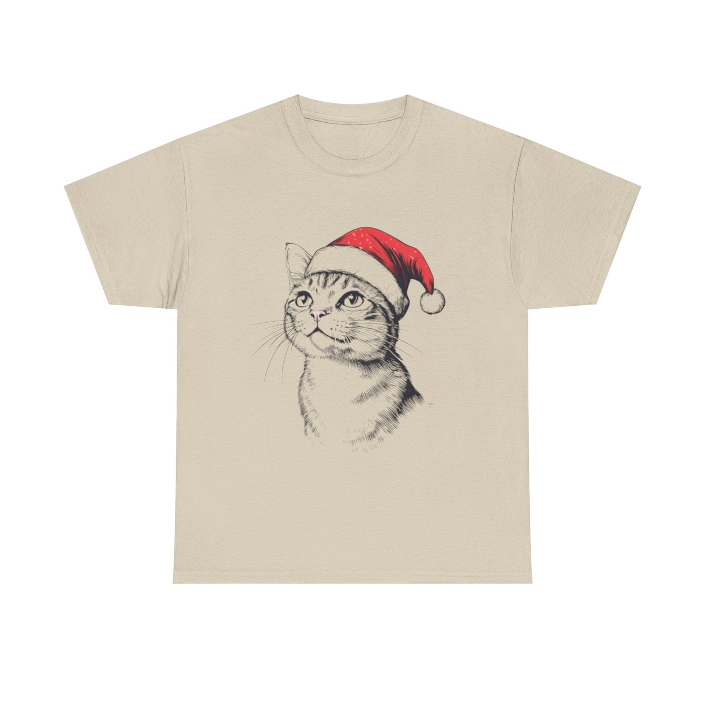 Christmas Cat Tee - Unisex Heavy Cotton Tee