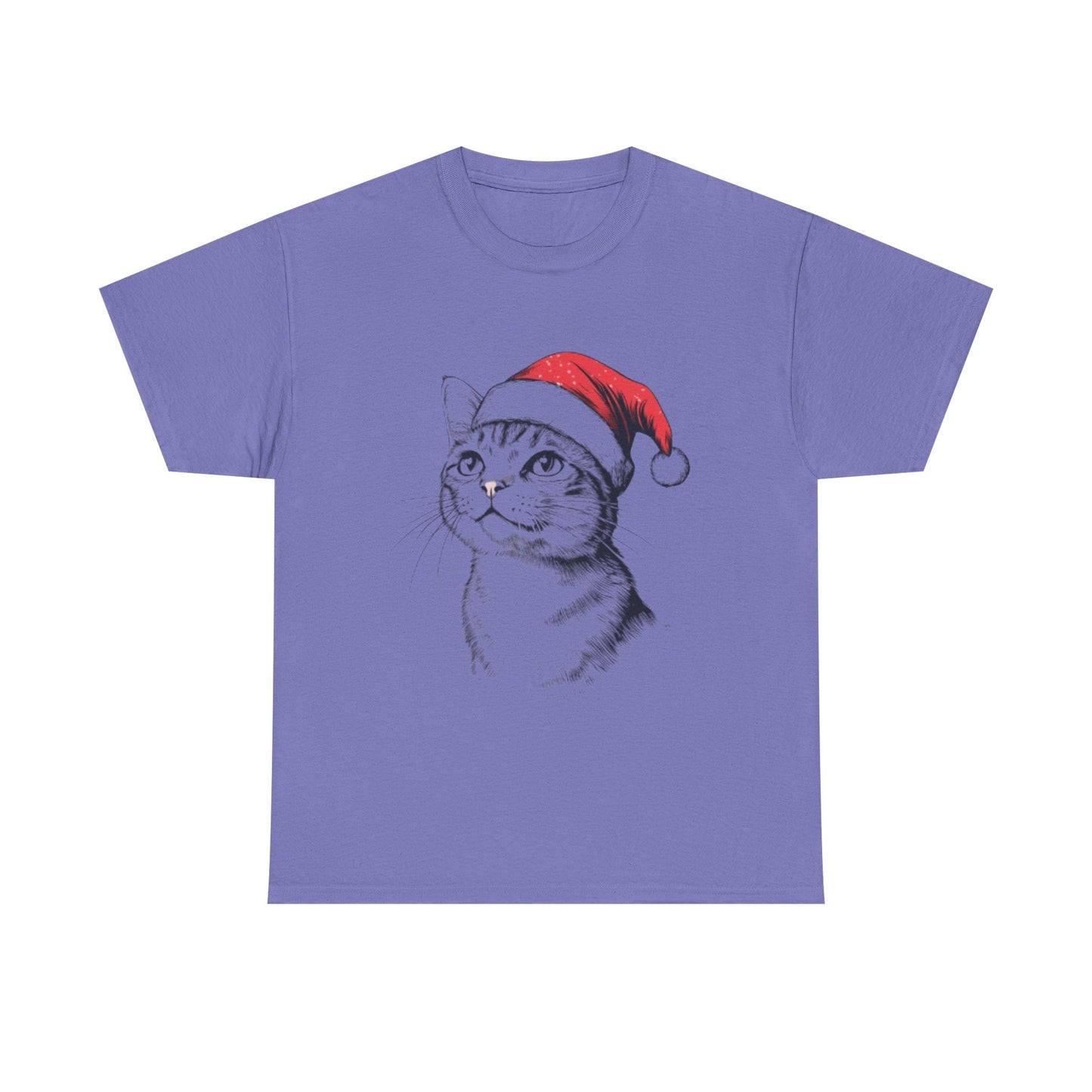 Christmas Cat Tee - Unisex Heavy Cotton Tee