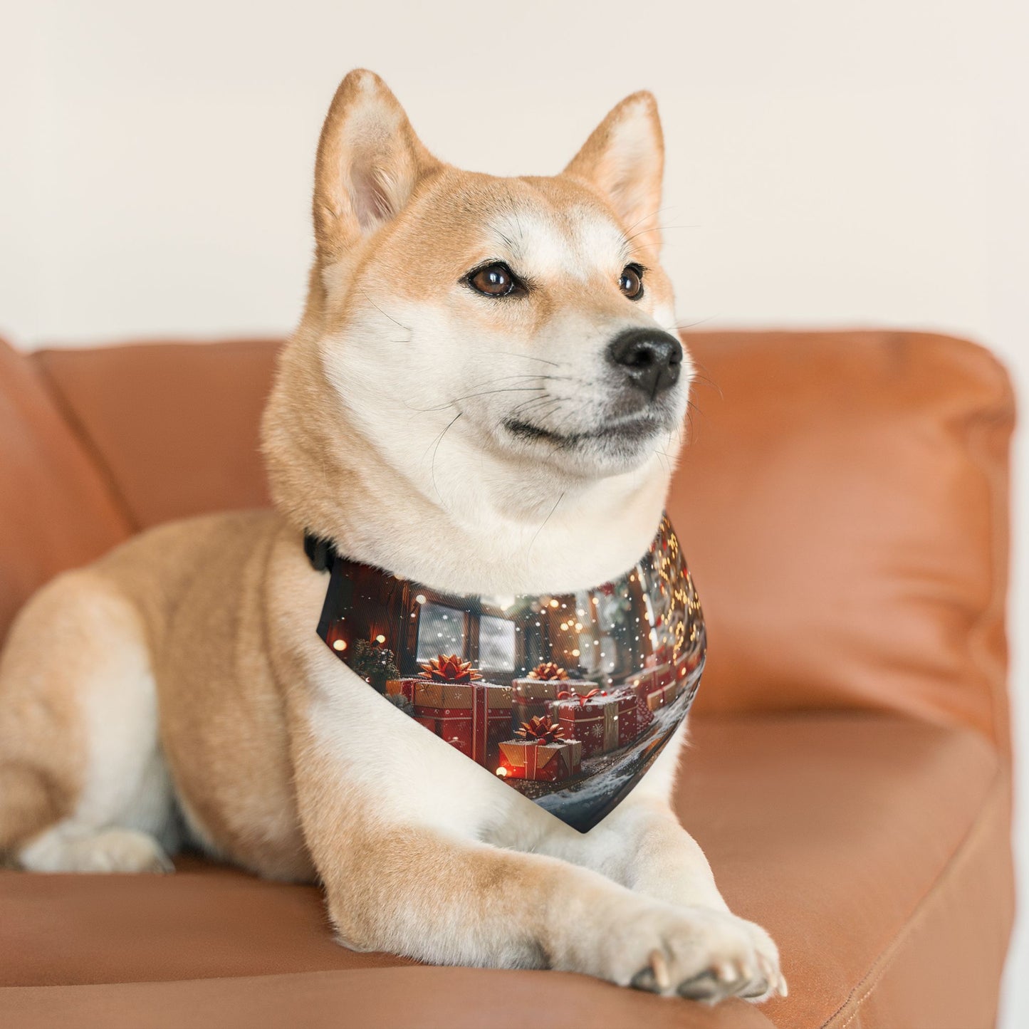Pet Bandana Collar - Christmas Tree and Gift Box Celebration