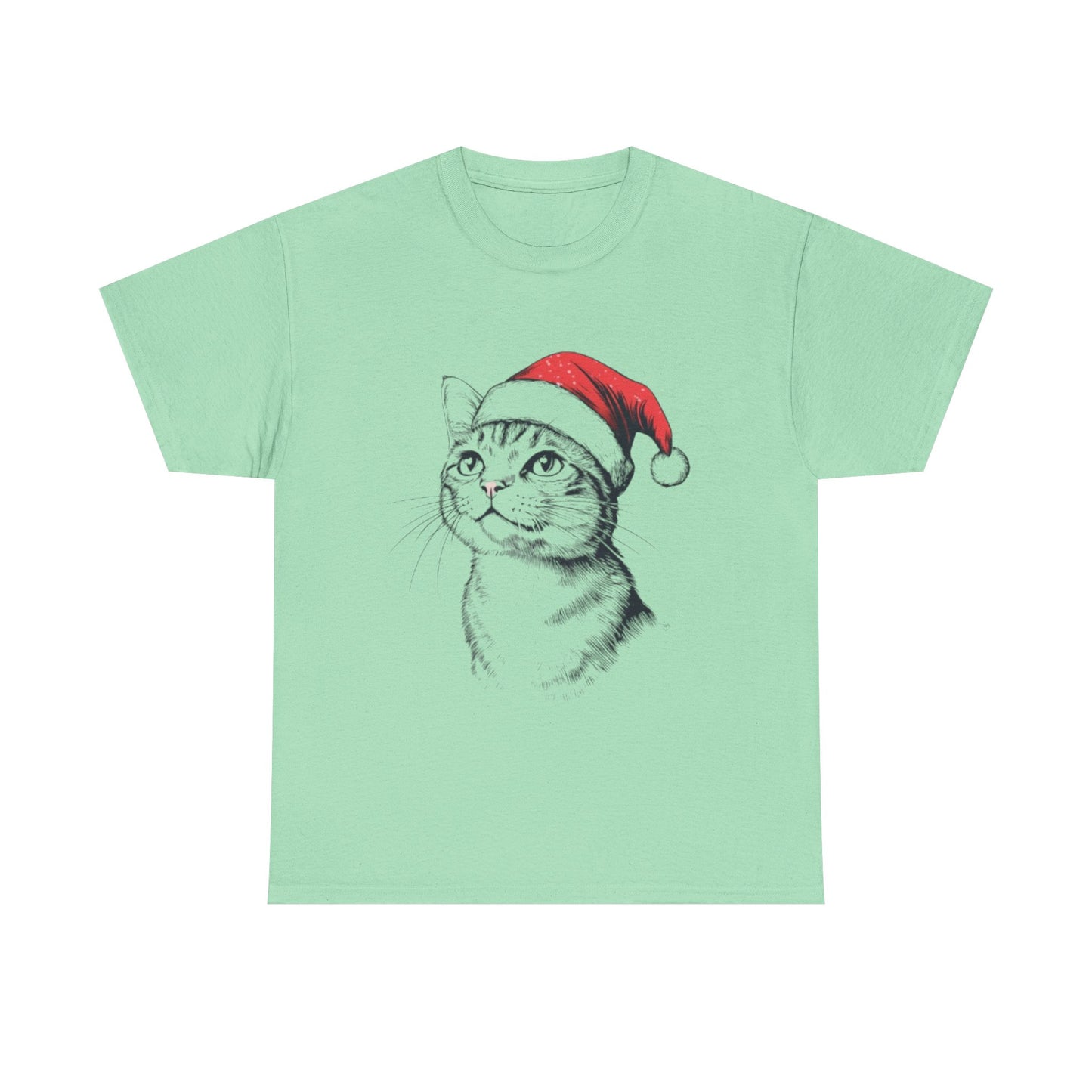 Christmas Cat Tee - Unisex Heavy Cotton Tee
