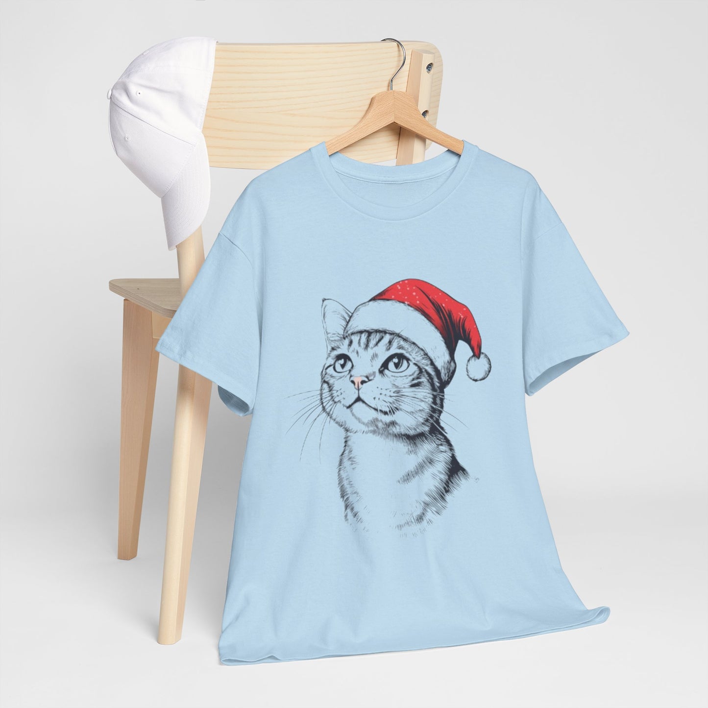 Christmas Cat Tee - Unisex Heavy Cotton Tee