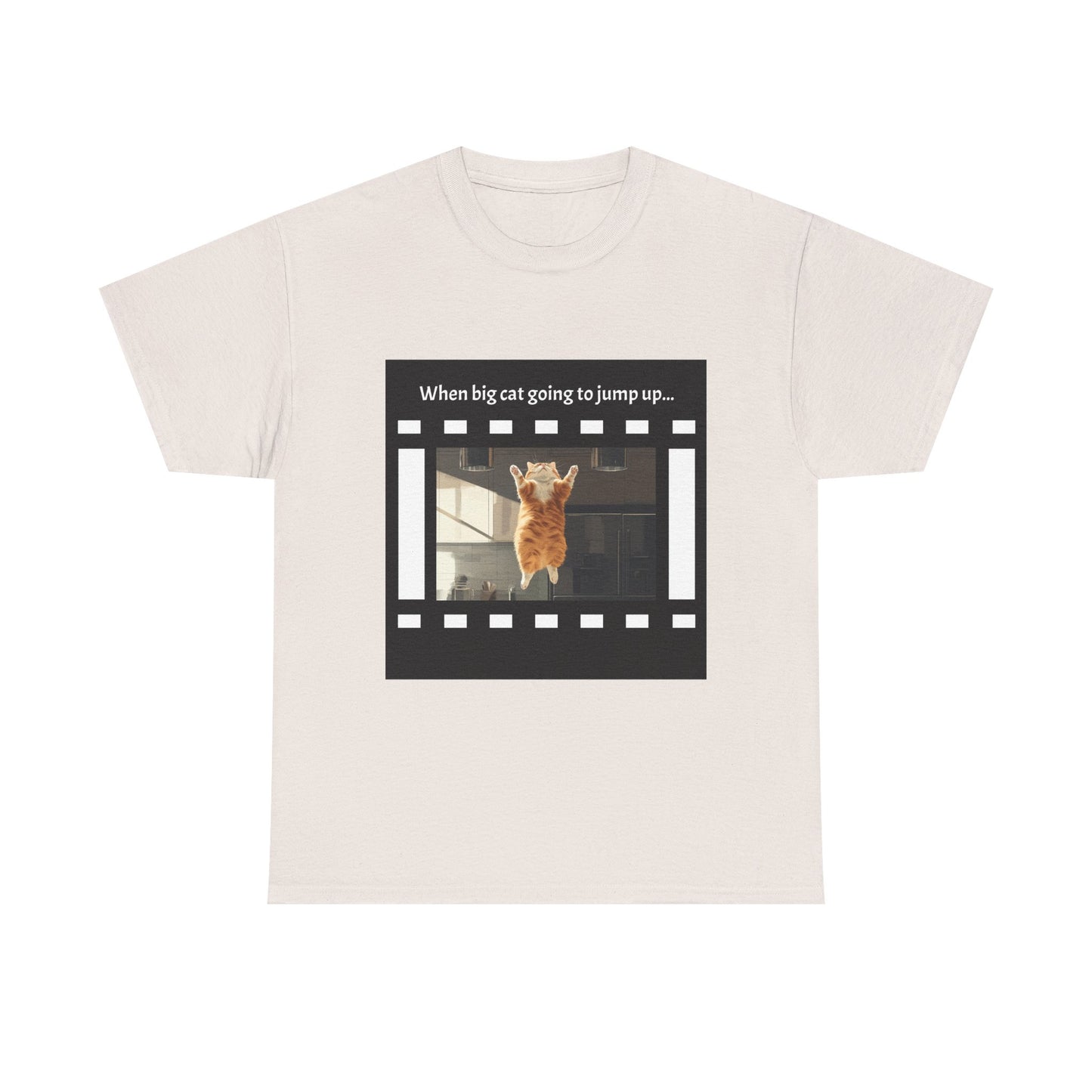 Fat Cat Jump - Dramatic Movie Design | Unisex Heavy Cotton Tee