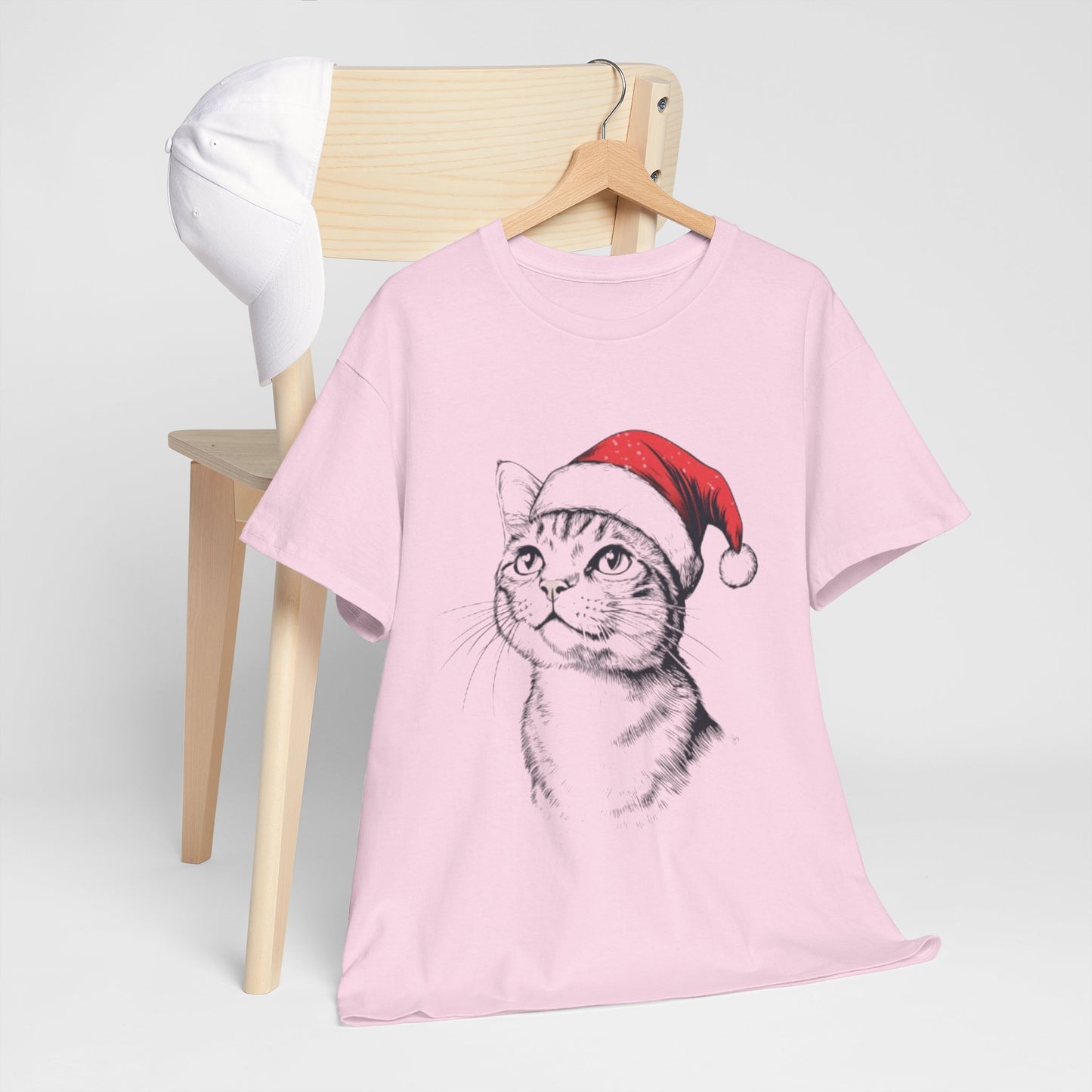 Christmas Cat Tee - Unisex Heavy Cotton Tee