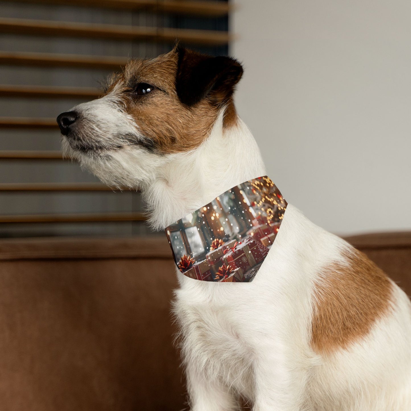 Pet Bandana Collar - Christmas Tree and Gift Box Celebration