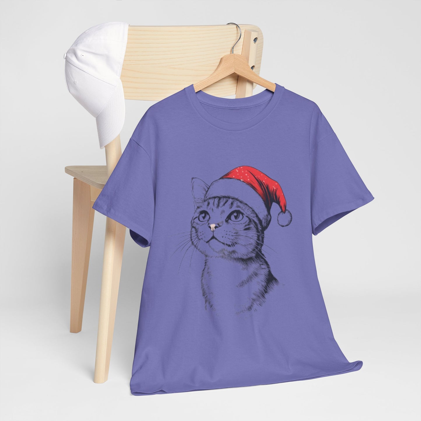 Christmas Cat Tee - Unisex Heavy Cotton Tee