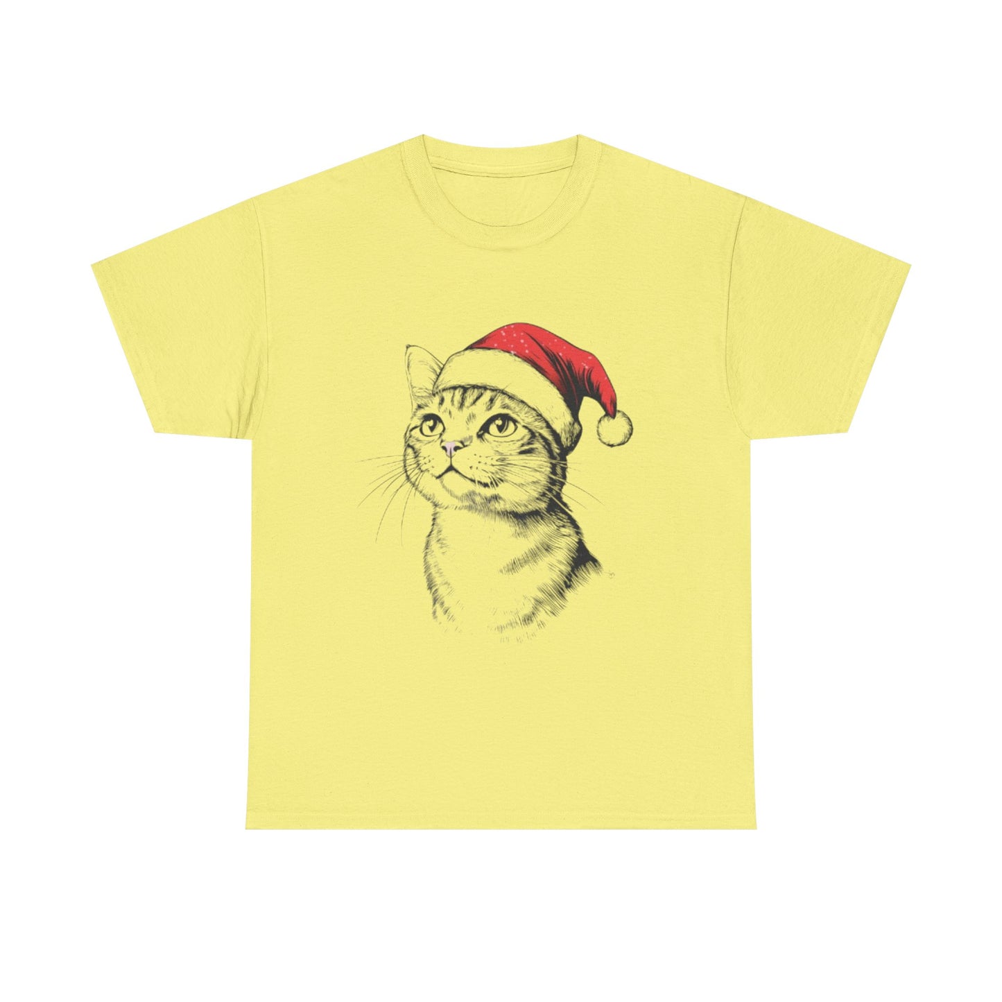 Christmas Cat Tee - Unisex Heavy Cotton Tee