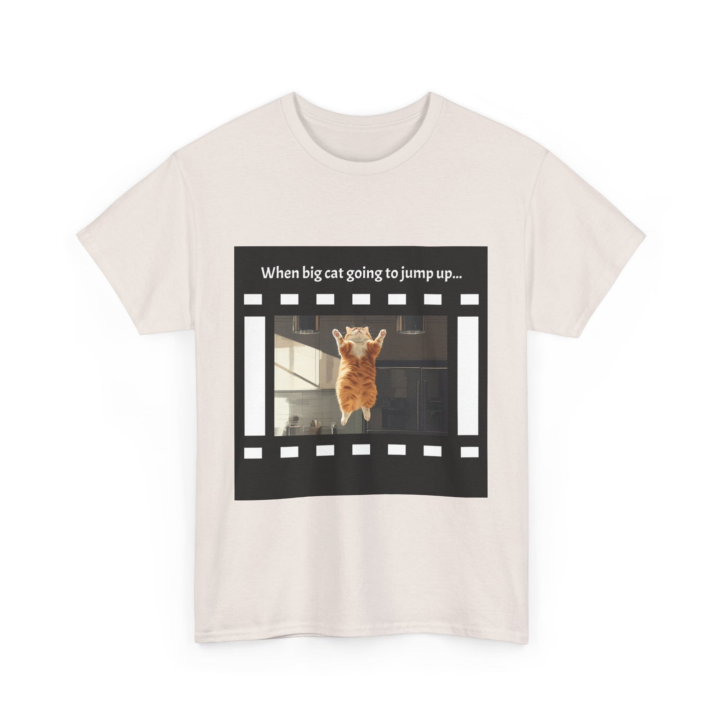 Fat Cat Jump - Dramatic Movie Design | Unisex Heavy Cotton Tee