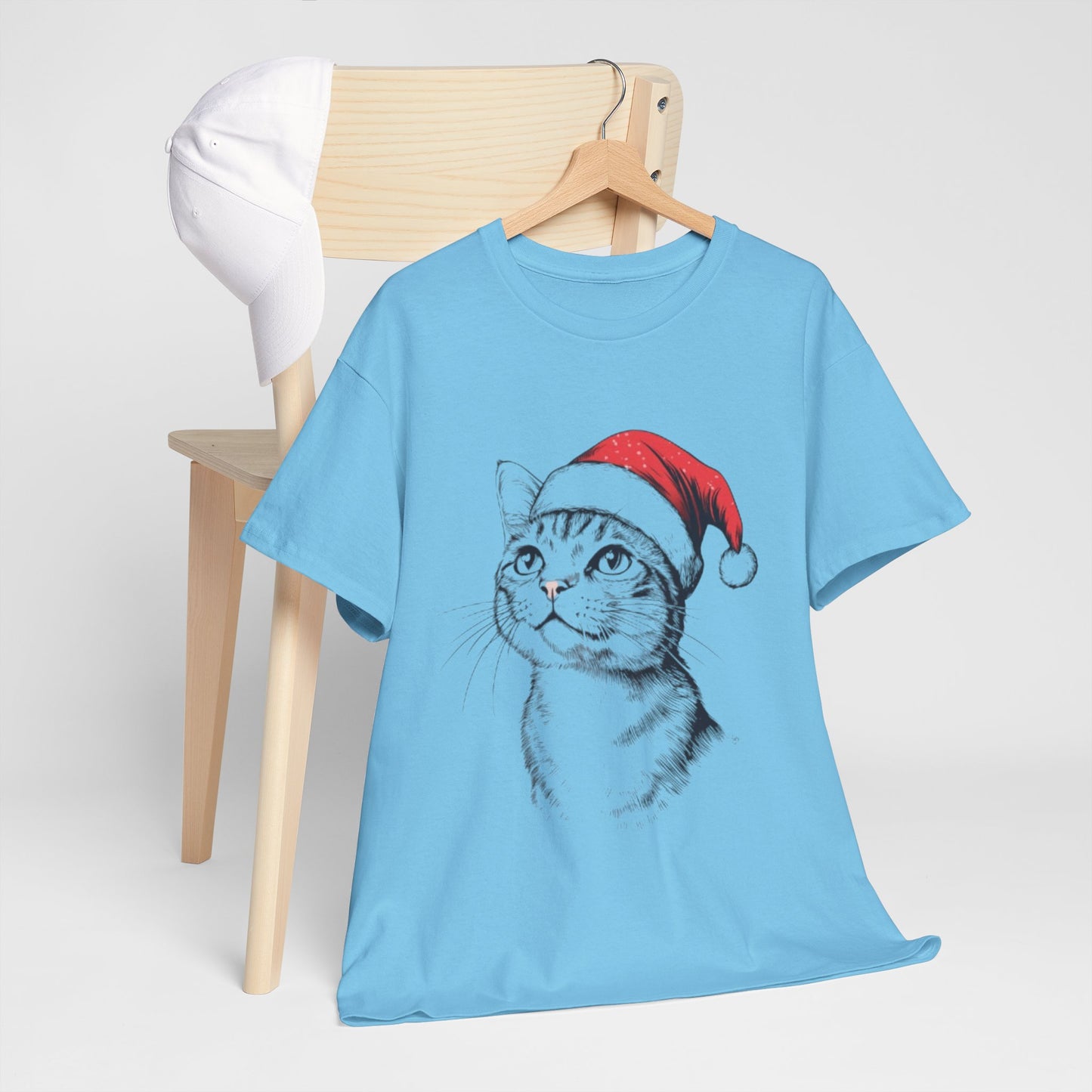 Christmas Cat Tee - Unisex Heavy Cotton Tee