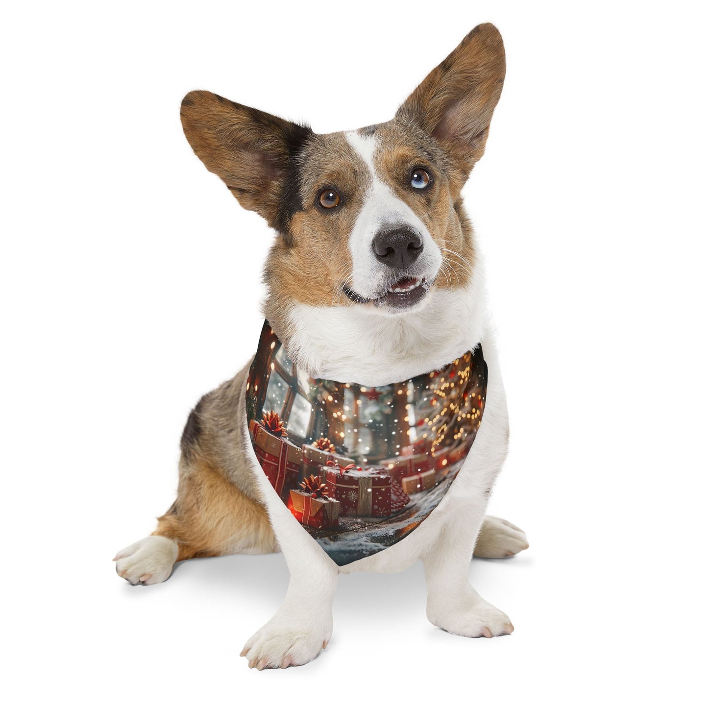 Pet Bandana Collar - Christmas Tree and Gift Box Celebration