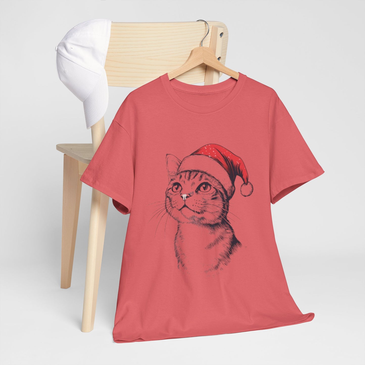 Christmas Cat Tee - Unisex Heavy Cotton Tee
