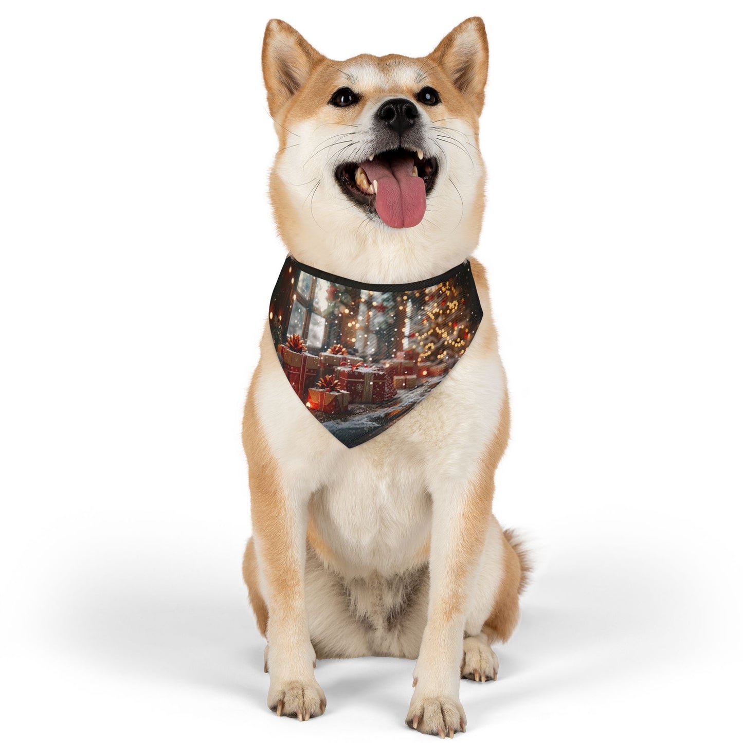 Pet Bandana Collar - Christmas Tree and Gift Box Celebration