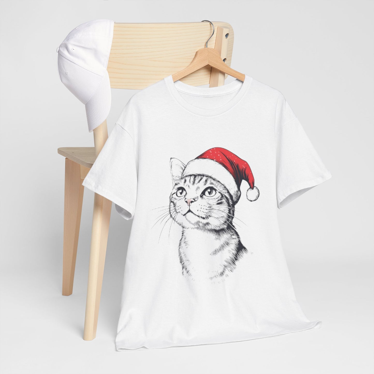Christmas Cat Tee - Unisex Heavy Cotton Tee
