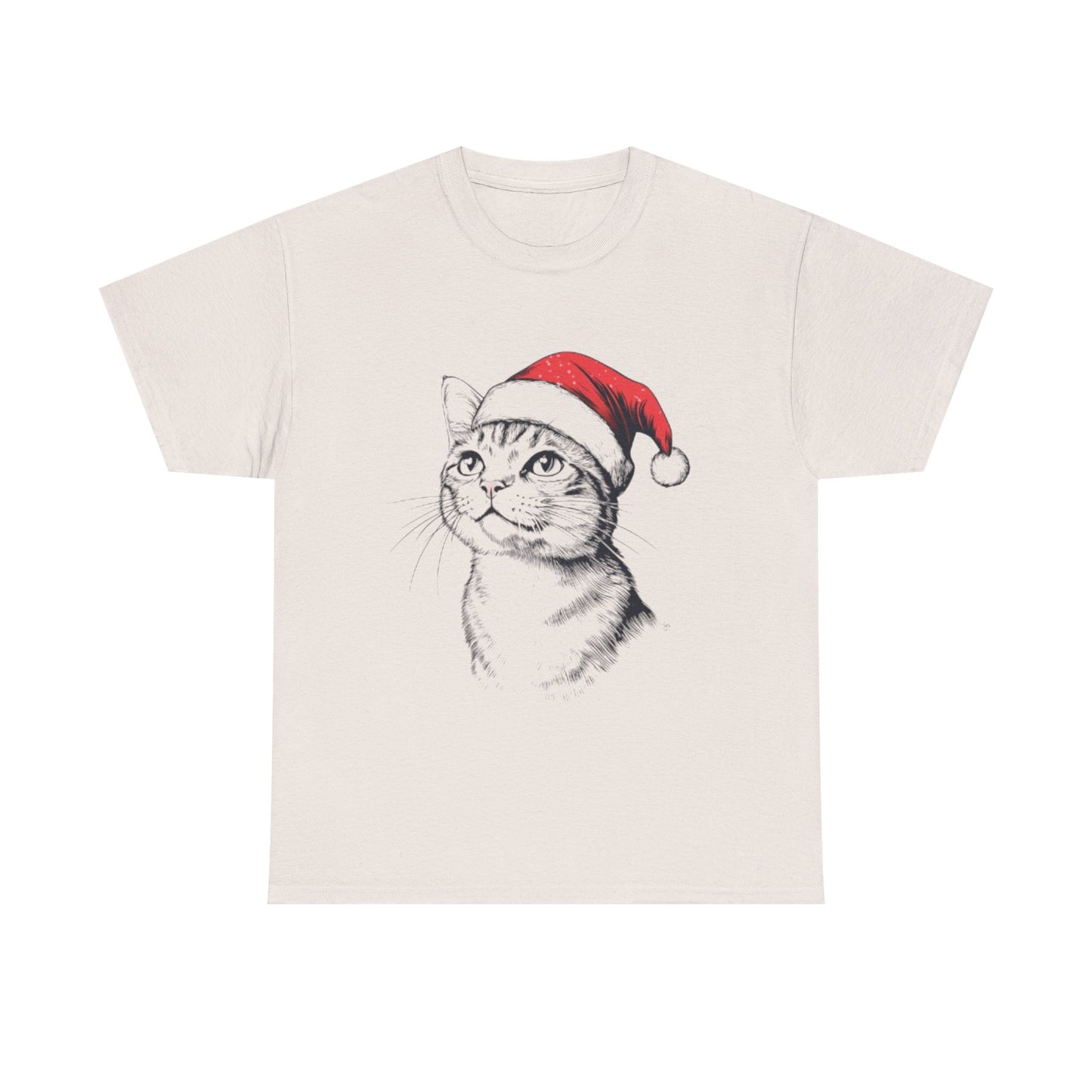 Christmas Cat Tee - Unisex Heavy Cotton Tee