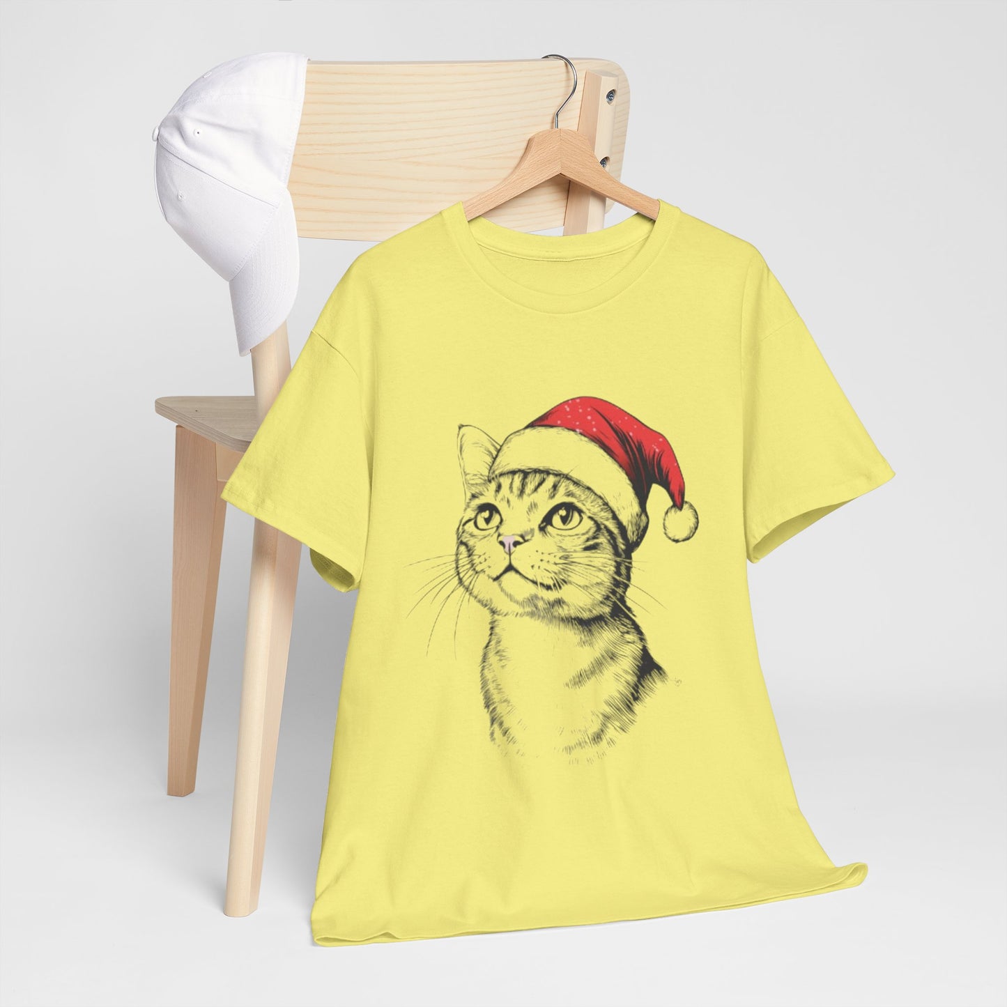 Christmas Cat Tee - Unisex Heavy Cotton Tee