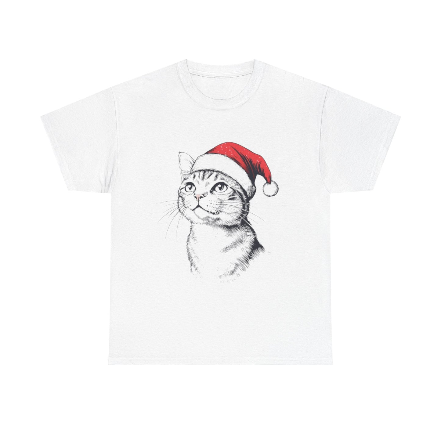 Christmas Cat Tee - Unisex Heavy Cotton Tee