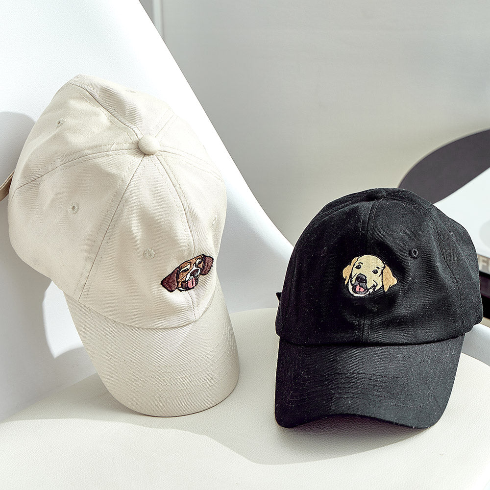 Custom Embroidered Pet Hat Pet Photo Personalized Cat Dog Hat Gift for Pet Lover Back-to-school Gift