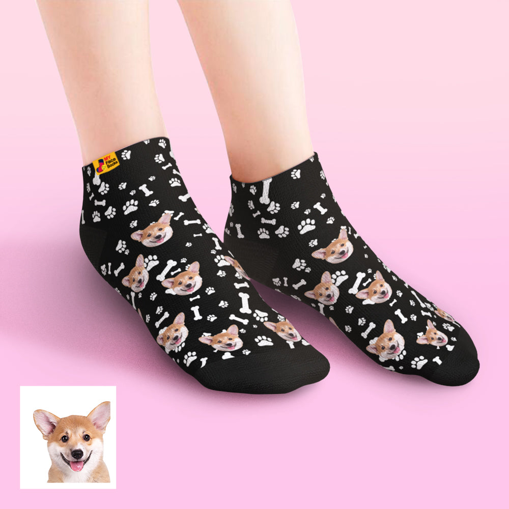 Custom Face Low Cut Ankle Socks with Dog Gift for Pet Lover