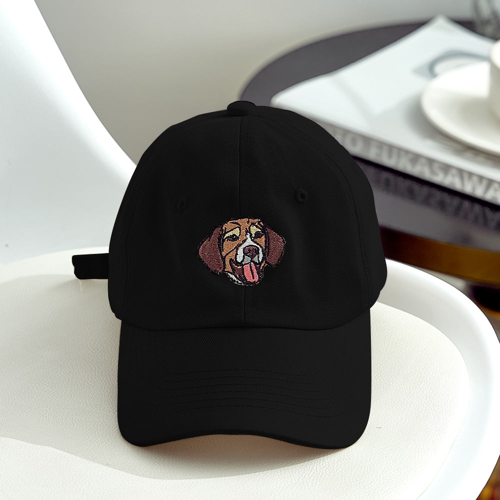 Custom Embroidered Pet Hat Pet Photo Personalized Cat Dog Hat Gift for Pet Lover Back-to-school Gift