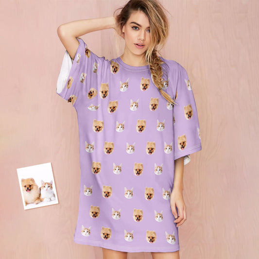 Custom Photo Face Nightdress Cute Pet Creative Home Gifts