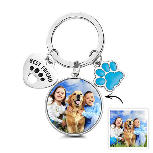 Custom Photo Keychain Best Friend Pet Dog Love Gifts