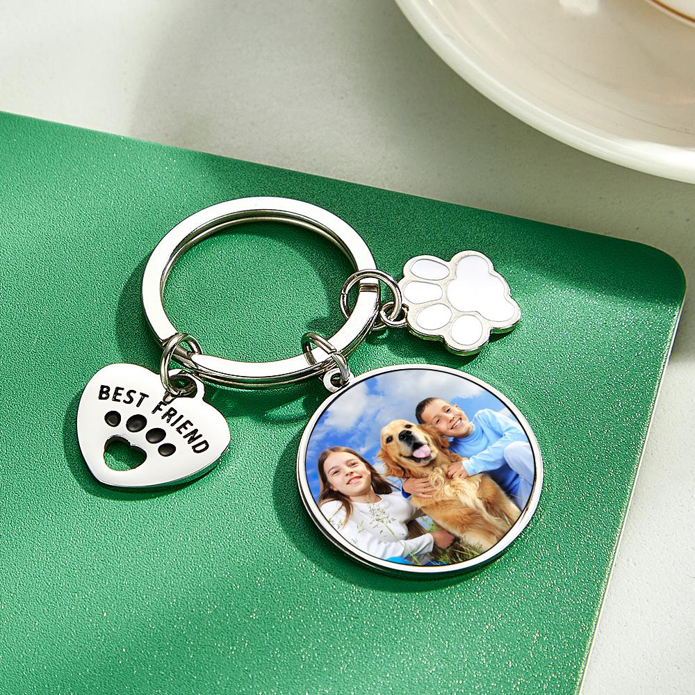 Custom Photo Keychain Best Friend Pet Dog Love Gifts